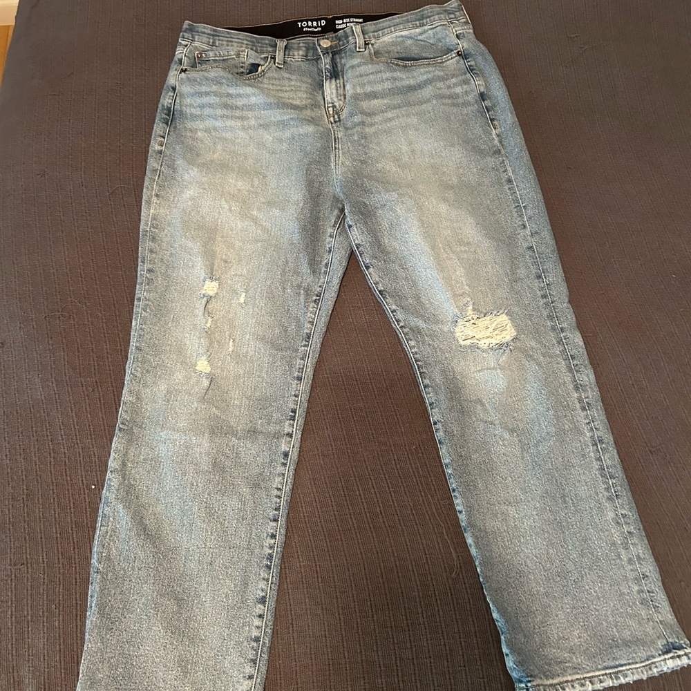 Torrid Light Blue Distressed Denim Jeans 18